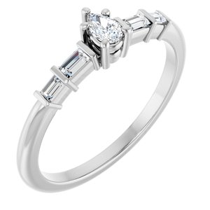 Continuum Sterling Silver 4x2.5 mm Pear Ring Mounting