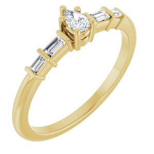 10K Yellow Gold 4x2.5 mm Pear Ring Mounting