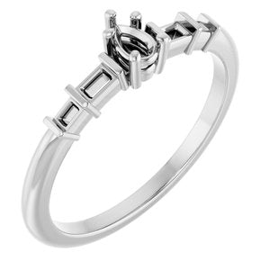 14K White Gold 4x2.5 mm Pear Ring Mounting – image 2
