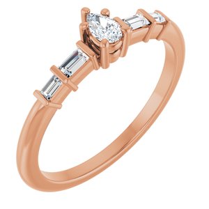 10K Rose Gold 4x2.5 mm Pear Ring Mounting
