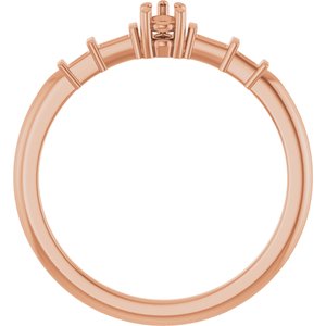 10K Rose Gold 4x2.5 mm Pear Ring Mounting – image 4