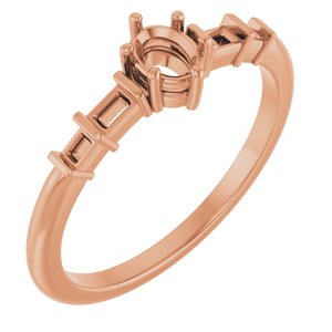 10K Rose Gold 4.5x3.5 mm Oval Ring Mounting – image 2