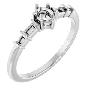 Sterling Silver 4.5x3.5 mm Oval Ring Mounting – image 2