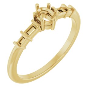 10K Yellow Gold 4.5x3.5 mm Oval Ring Mounting – image 2