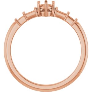 10K Rose Gold 4.5x3.5 mm Oval Ring Mounting – image 4