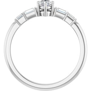 14K X1 White Gold 4.5x3.5 mm Oval Ring Mounting – image 3