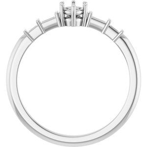 Continuum Sterling Silver 4.5x3.5 mm Oval Ring Mounting – image 4