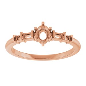 10K Rose Gold 4.5x3.5 mm Oval Ring Mounting – image 6