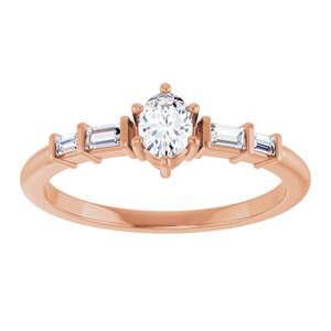 10K Rose Gold 4.5x3.5 mm Oval Ring Mounting – image 5