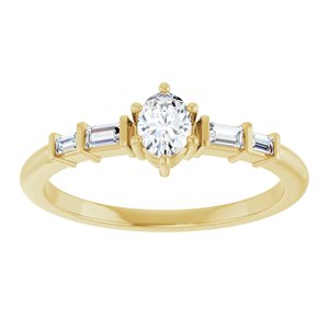 14K Yellow Gold 4.5x3.5 mm Oval Ring Mounting – image 5