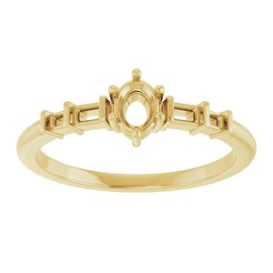 14K Yellow Gold 4.5x3.5 mm Oval Ring Mounting – image 6