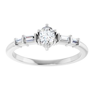Continuum Sterling Silver 4.5x3.5 mm Oval Ring Mounting – image 5