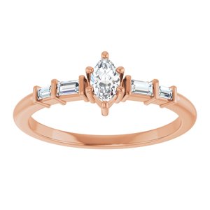 14K Rose Gold 5x3 mm Marquise Ring Mounting – image 5