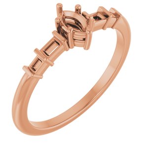 10K Rose Gold 5x3 mm Marquise Ring Mounting – image 2