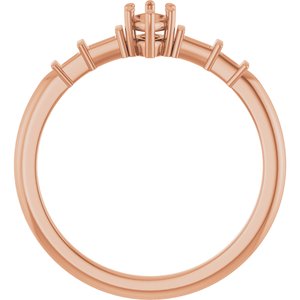 10K Rose Gold 5x3 mm Marquise Ring Mounting – image 4