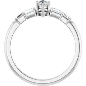 10K White Gold 5x3 mm Marquise Ring Mounting – image 3