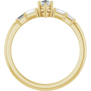 14K Yellow Gold 5x3 mm Marquise Ring Mounting – image 3