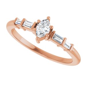 10K Rose Gold 5x3 mm Marquise Ring Mounting – image 8