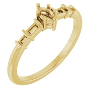 10K Yellow Gold 4.5x2.5 mm Marquise Ring Mounting – image 2
