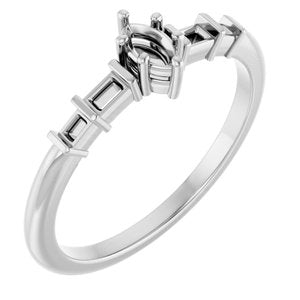 18K White Gold 4.5x2.5 mm Marquise Ring Mounting – image 2