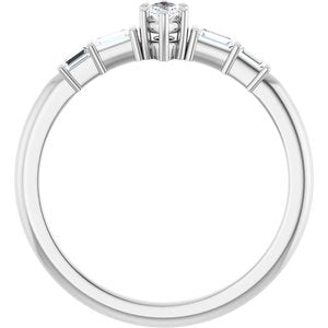 18K White Gold 4.5x2.5 mm Marquise Ring Mounting – image 3