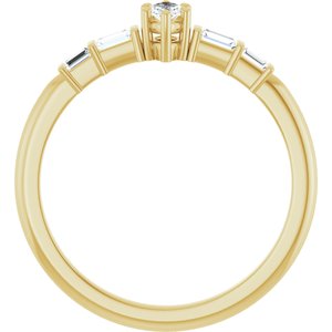 18K Yellow Gold 4.5x2.5 mm Marquise Ring Mounting – image 3