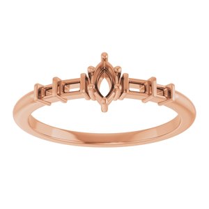 10K Rose Gold 4.5x2.5 mm Marquise Ring Mounting – image 6