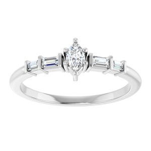 Continuum Sterling Silver 4.5x2.5 mm Marquise Ring Mounting – image 5