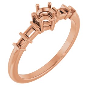10K Rose Gold 4.4 mm Round Ring Mounting – image 2