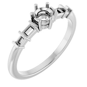 Sterling Silver 4.4 mm Round Ring Mounting – image 2