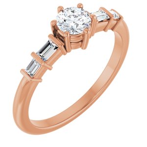 10K Rose Gold 4.4 mm Round Ring Mounting