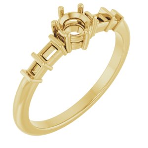 14K Yellow Gold 4.4 mm Round Ring Mounting – image 2