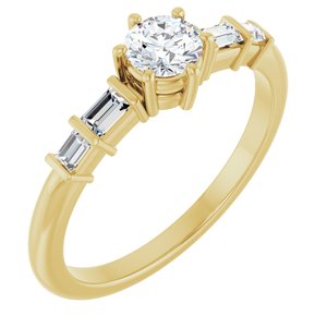 14K Yellow Gold 4.4 mm Round Ring Mounting