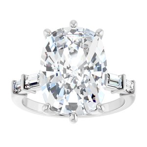Continuum Sterling Silver 14x10 mm Elongated Cushion Ring Mounting – image 5