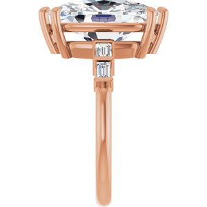 18K Rose Gold 14x10 mm Elongated Cushion Ring Mounting – image 7