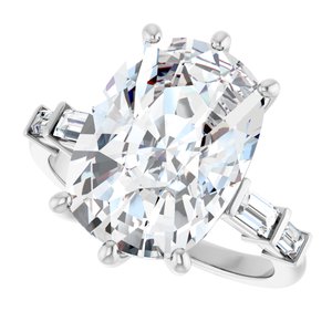 Continuum Sterling Silver 14x10 mm Elongated Cushion Ring Mounting – image 8