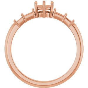 10K Rose Gold 4.4 mm Round Ring Mounting – image 4