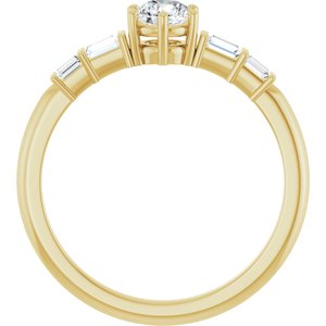 14K Yellow Gold 4.4 mm Round Ring Mounting – image 3