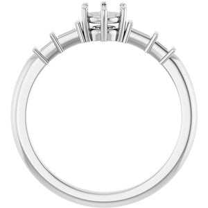 14K White Gold 4.4 mm Round Ring Mounting – image 4