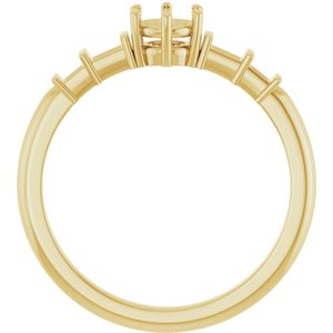 14K Yellow Gold 4.4 mm Round Ring Mounting – image 4
