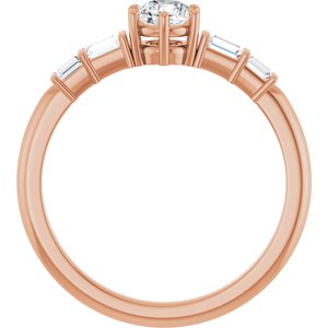 10K Rose Gold 4.4 mm Round Ring Mounting – image 3