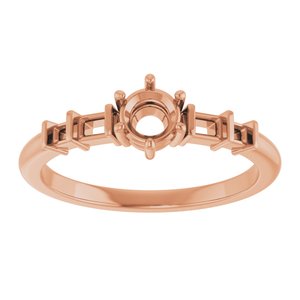 10K Rose Gold 4.4 mm Round Ring Mounting – image 6