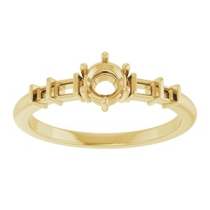 14K Yellow Gold 4.4 mm Round Ring Mounting – image 6