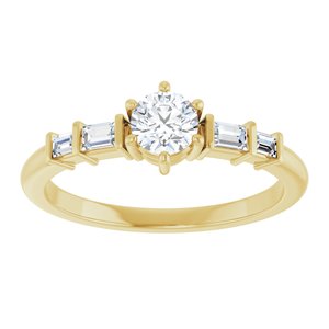 14K Yellow Gold 4.4 mm Round Ring Mounting – image 5