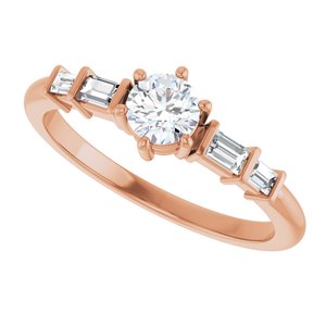 10K Rose Gold 4.4 mm Round Ring Mounting – image 8