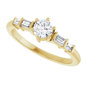 14K Yellow Gold 4.4 mm Round Ring Mounting – image 8
