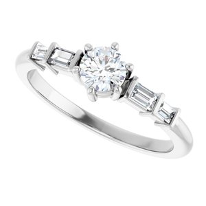 14K White Gold 4.4 mm Round Ring Mounting – image 8