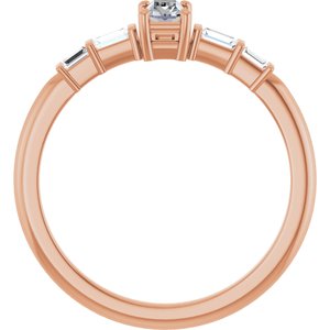 10K Rose Gold 4x2.5 mm Straight Baguette Ring Mounting – image 3