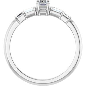 Platinum 4x2.5 mm Straight Baguette Ring Mounting – image 3