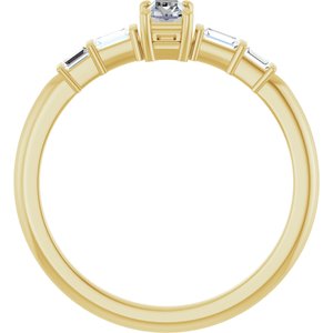 18K Yellow Gold 4x2.5 mm Straight Baguette Ring Mounting – image 3